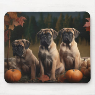 Tapis De Souris Chiots Bullmastiff Délice d'Automne Citrouille