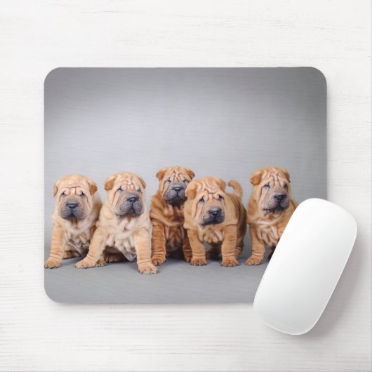 Tapis De Souris Chiots chinois Shar Pei (Avec souris)