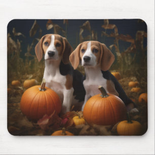 Tapis De Souris Chiots Foxhound Anglais Américain Délice d'Automne