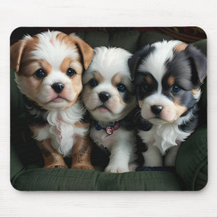 Tapis De Souris Chiots super mignons sur le canapé 2