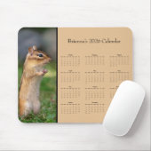 Tapis De Souris Chipmunk - Customizable full year 2026 calendar (Avec souris)
