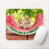 Tapis De Souris Chipmunks mangeant de la pastèque (Avec souris)