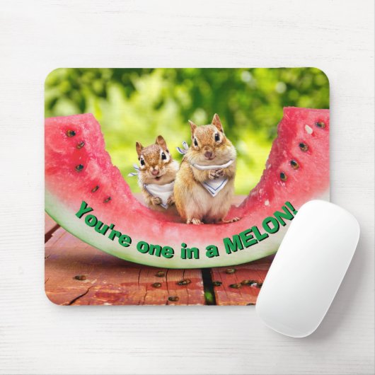 Tapis De Souris Chipmunks mangeant de la pastèque (Avec souris)
