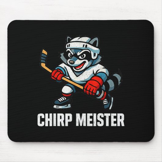Tapis De Souris Chirp Meister Funny Hockey Raccoon Traalker (Devant)