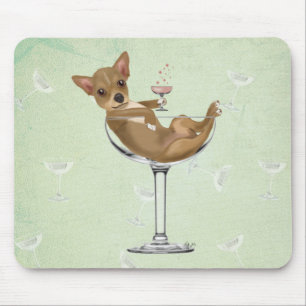 Tapis De Souris Chiwawa en verre de cocktail