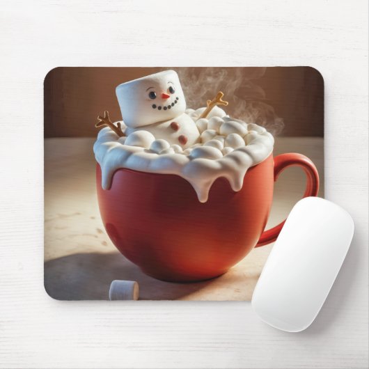 Tapis De Souris Chocolat chaud Snowman (Avec souris)
