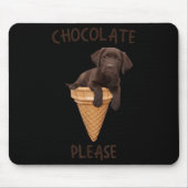 Tapis De Souris Chocolat Lab Waffe Cone Crème glacée Cute Labrador (Devant)