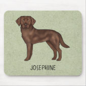 Tapis De Souris Chocolat Labrador Retriever Lab Chien Nom personna (Devant)