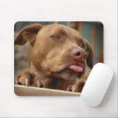 Tapis De Souris Chocolat mignon Lab Pit Mix Chien (Avec souris)