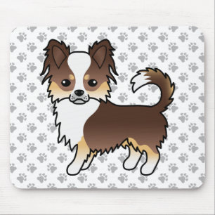 Tapis De Souris Chocolat Tricolor long manteau Chihuahua Chig & Pa