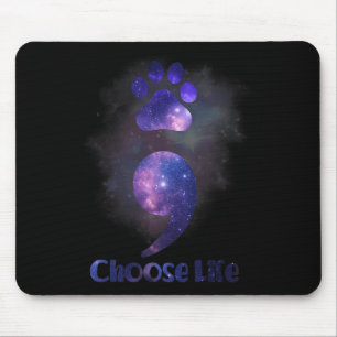 Tapis De Souris Choisissez Vie Semicolée Chat Paw Suicide Préventi