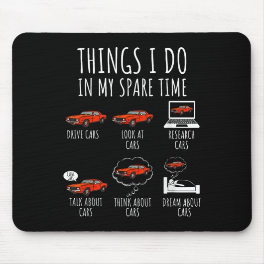 Tapis De Souris Choses que je fais pendant mon temps libre Amusing (Devant)