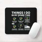 Tapis De Souris Choses que je fais pendant mon temps libre Cube ca (Avec souris)