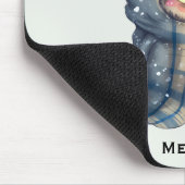 Tapis De Souris Chouette à gros yeux mignonne tenant un café (Coin)