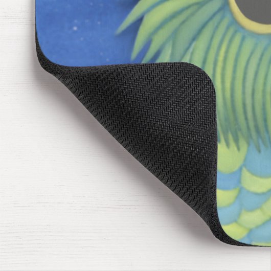 Tapis De Souris Chouette adorable avec chapeau de Santa (Coin)