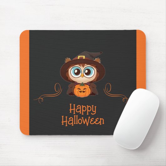 Tapis De Souris Chouette/Automne/Automne/Halloween/citrouille (Avec souris)
