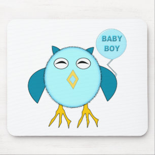 Tapis De Souris Chouette Bleue Bleue Chouette Mousepad
