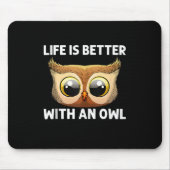 Tapis De Souris Chouette cool Art Pour Hommes Femmes Oiseaux Noctu (Devant)