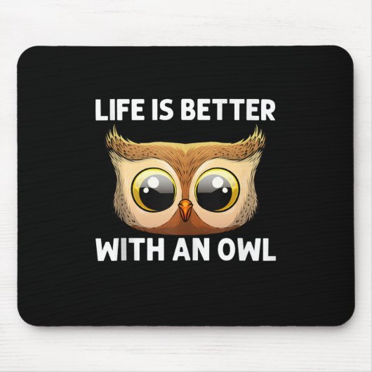 Tapis De Souris Chouette cool Art Pour Hommes Femmes Oiseaux Noctu (Devant)