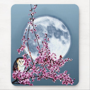 Tapis De Souris Chouette dans l'arbre du prune