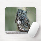 Tapis De Souris Chouette de l'Est, hibou, assis (Avec souris)