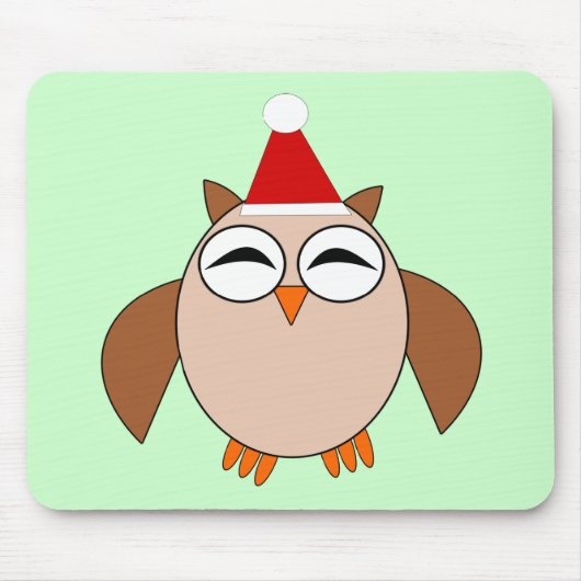 Tapis De Souris Chouette de Noël mignonne Mousepad (Devant)