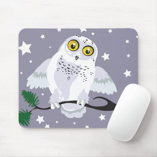 Tapis De Souris Chouette des neiges Mousepad (Avec souris)