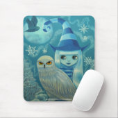 Tapis De Souris Chouette des neiges Sorcière Mousepad (Avec souris)
