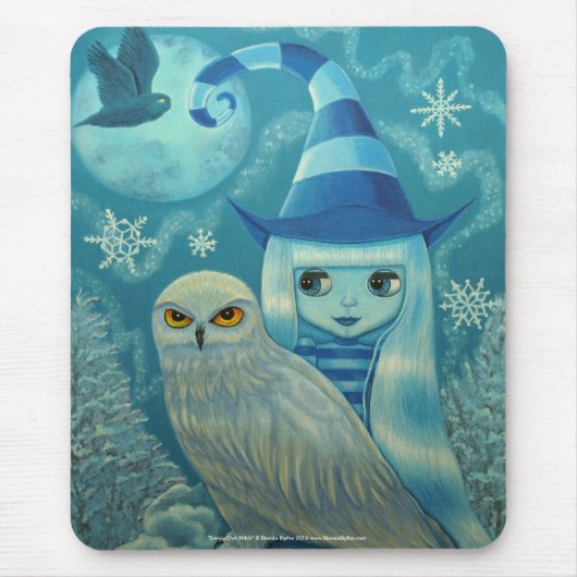 Tapis De Souris Chouette des neiges Sorcière Mousepad (Devant)