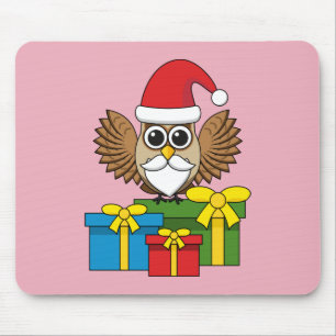 Tapis De Souris Chouette du Père Noël avec présents
