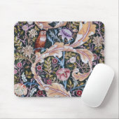 Tapis De Souris Chouette et fleurs, William Morris (Avec souris)