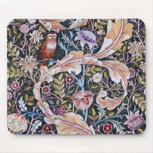 Tapis De Souris Chouette et fleurs, William Morris (Devant)