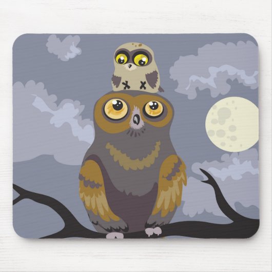 Tapis De Souris Chouette et hibou-bébé Mousepad (Devant)