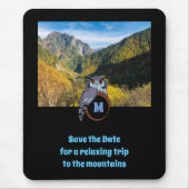 Tapis De Souris Chouette grincheuse nichant sur un oeuf de monogra (Devant)