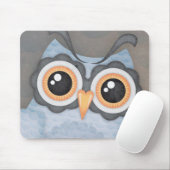 Tapis De Souris Chouette gris bleu - mousepad (Avec souris)