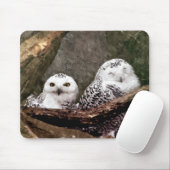 Tapis De Souris Chouette Harfang Couple Art Bois Faune (Avec souris)