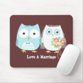 Tapis De Souris Chouette mariée Mariage et mariée mignonne mariée  (Avec souris)