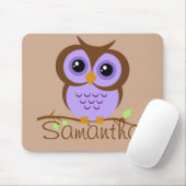 Tapis De Souris Chouette mignonne en caricature violette (Avec souris)