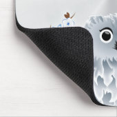 Tapis De Souris Chouette mignonne Fleur de cerisier Argent Monogra (Coin)