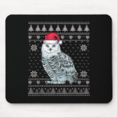 Tapis De Souris Chouette moche de Noël moche Chouette de Noël Père (Devant)