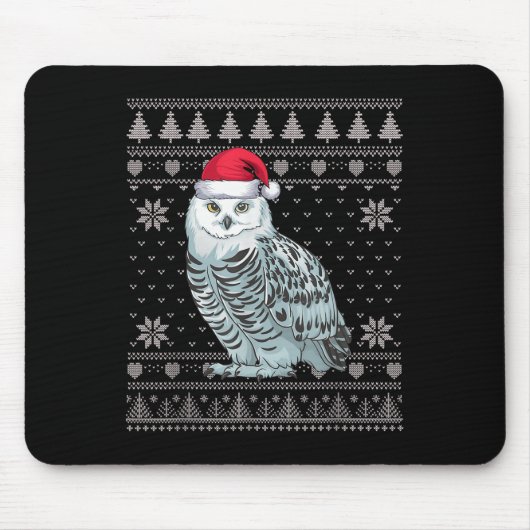 Tapis De Souris Chouette moche de Noël moche Chouette de Noël Père (Devant)