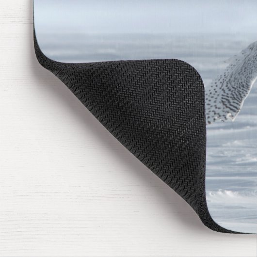 Tapis De Souris Chouette Neige Volant En Hiver (Coin)