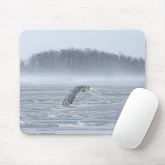Tapis De Souris Chouette Neige Volant En Hiver (Avec souris)