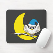 Tapis De Souris Chouette neigeuse dans une nouvelle nuit d'hiver s (Avec souris)