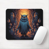 Tapis De Souris Chouette Omineuse Sur Halloween Graphique de nuit (Avec souris)