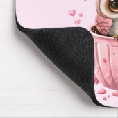 Tapis De Souris Chouette rose mignonne en coupe (Coin)