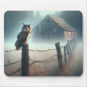 Tapis De Souris Chouette sur le poste de clôture (Devant)