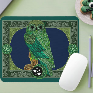 Tapis De Souris Chouette verte celtique