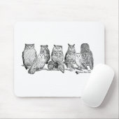 Tapis De Souris Chouettes (Avec souris)