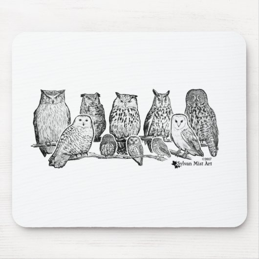 Tapis De Souris Chouettes (Devant)